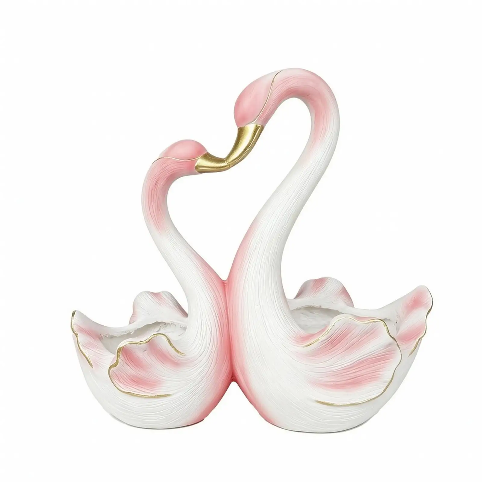 Heart-Opening Swan Planter Decorative Oxide Swan Planter Freestanding for Patio,