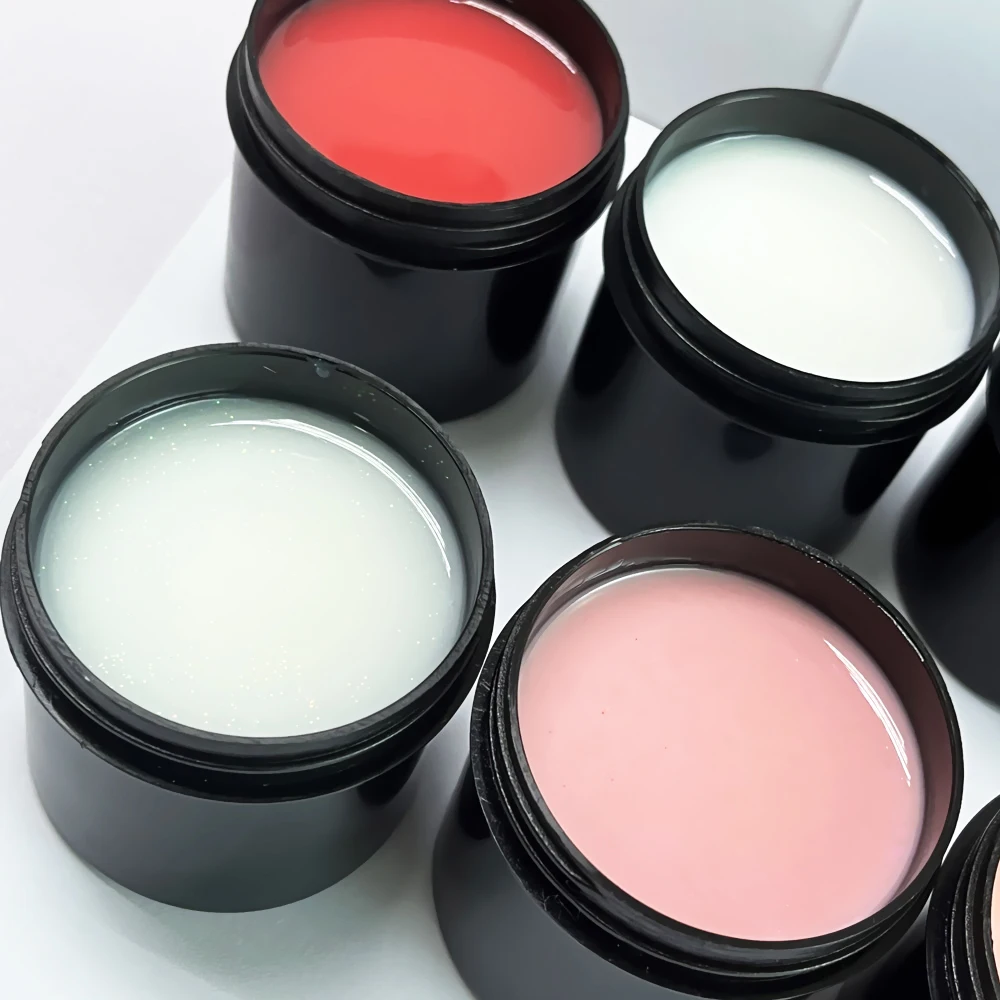 Pearl Color 80g Nail Building Extension Gel Soak Off UV LED Gel Golden Pink Clear Hard Constructed Gel Manicure Nail Gel