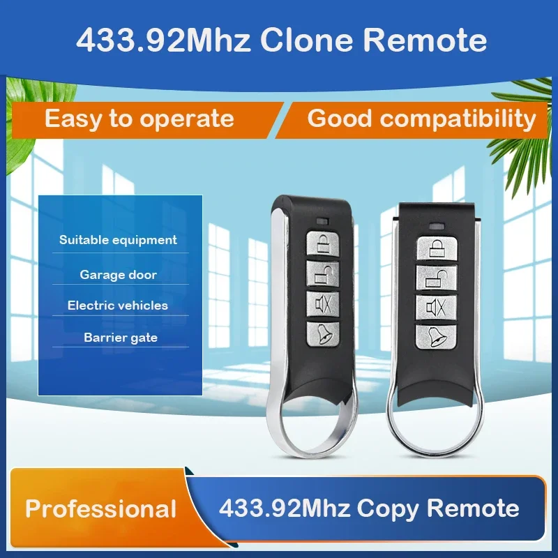 

433.92 MHz Auto Copy Remote Control Electric Garage Door Opener Remote Controller Duplicator Clone Cloning Code Transmitter