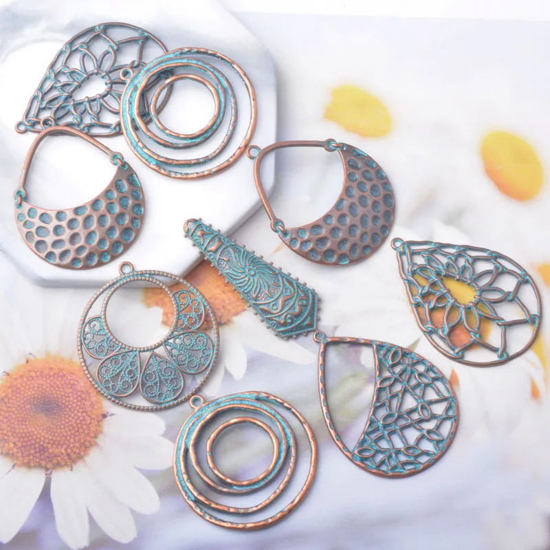 

12 шт./лот, антикварные бронзовые подвески из сплава, ювелирные изделия, бохо-песант, женские серьги «сделай сам»