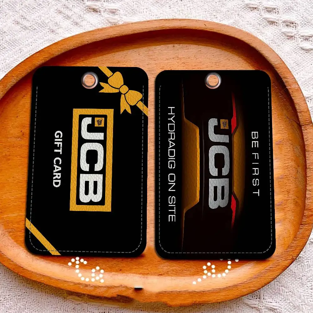 Excavator J-JCB logo Rectangle Keychain Card Holder, Badge Credit Card Holder, Student ID Card Holder, Bus Cards Cover