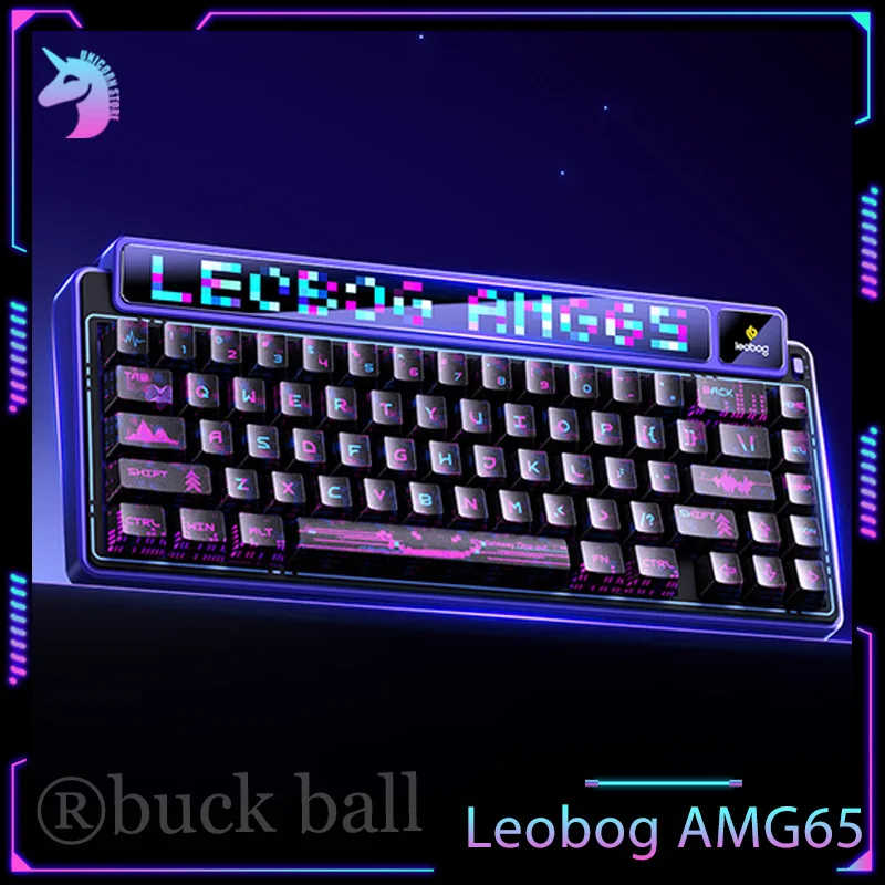 LEOBOG AMG65 Mechanical Keyboard Tri Mode Wireless Kyboards TFT LED Custom Screen RGB Hot Swap Gaming Keyboard PC Accessories