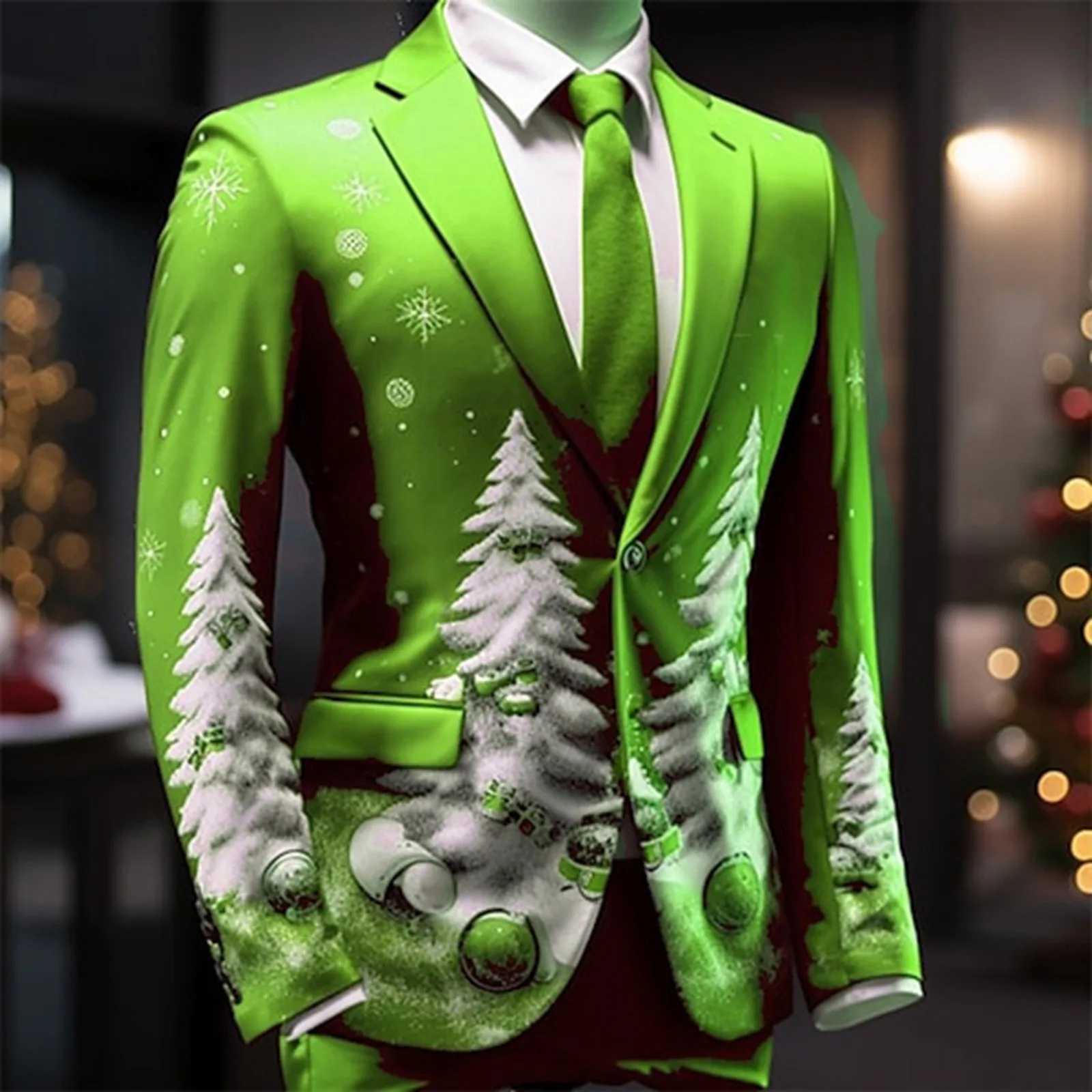 Men's Christmas Suit Male Clothing One Button Coat Blazer Long Sleeve Casual Slim Fit Jacket Lapel Male blazer suit jackets