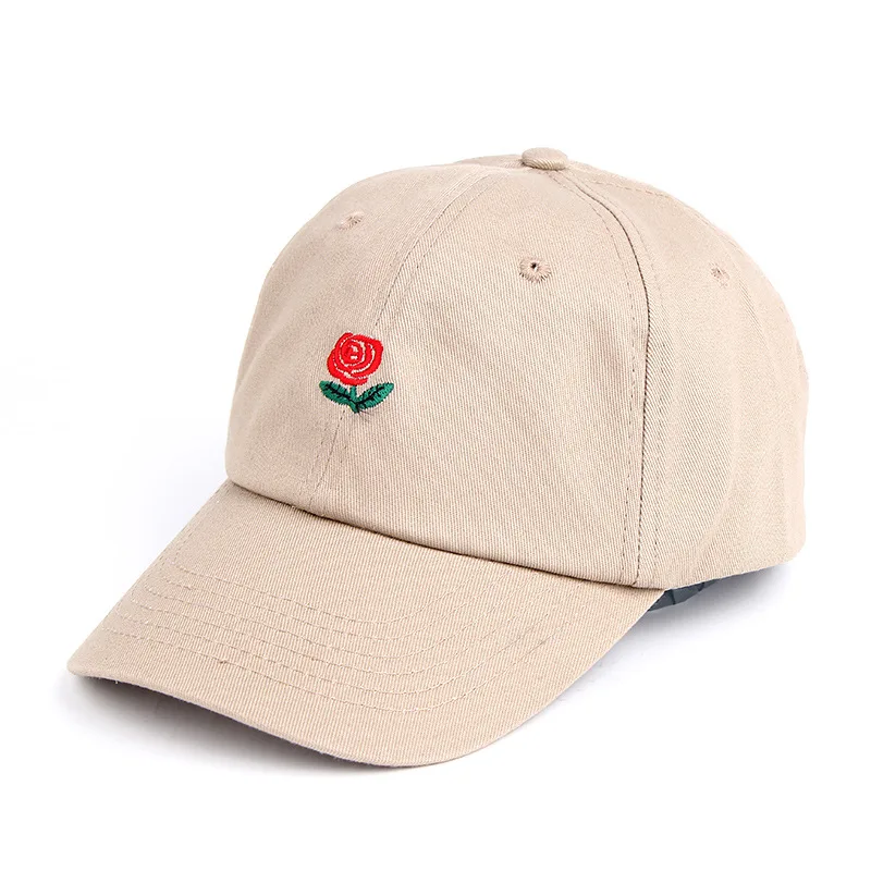 Unisex Rose Embroidery Baseball Caps for Men Women Hiking Flower Cotton Snapback Cap Unisex Outdoor Sports Hip Pop Sun Dad Hats