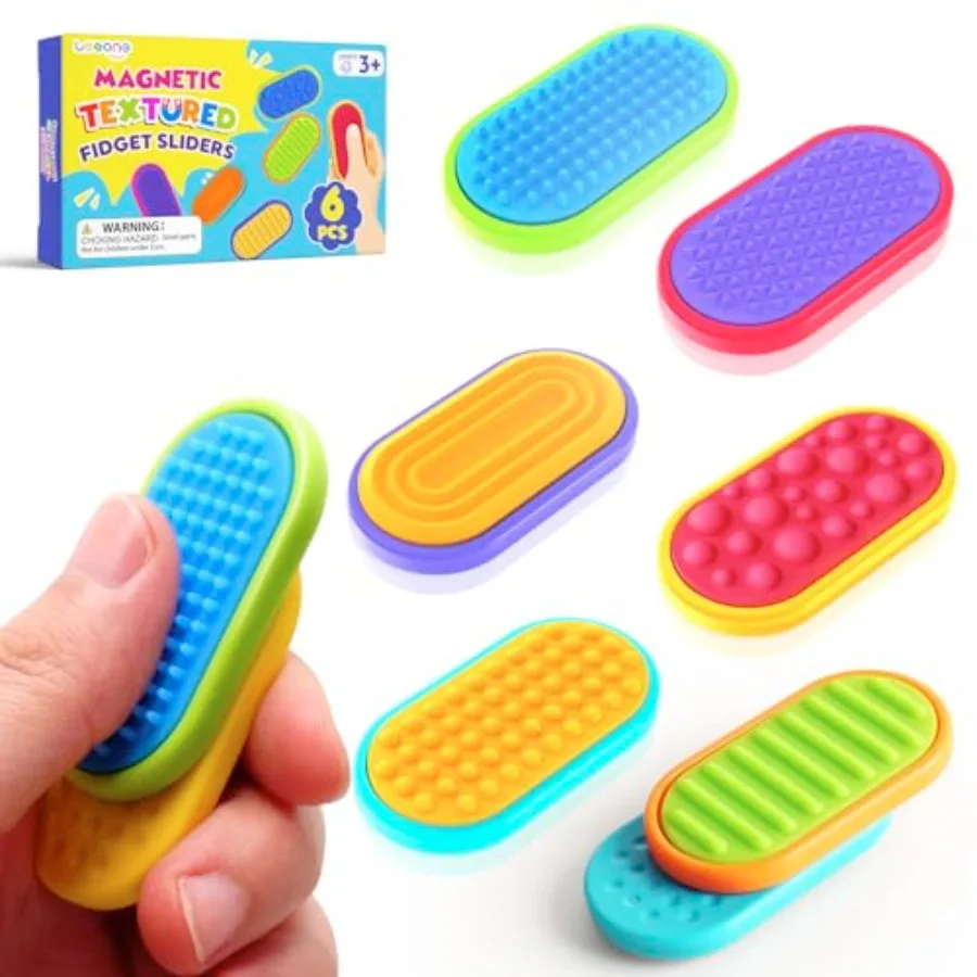 New product tasting price Sensory Fidget Magnet Toys for:Silicone Magnetic Sliders Stress Fidgets for Autism, Stress Small Text