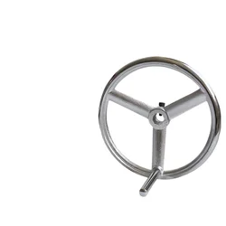 Cast iron handwheel round through hole with top wire hole side locking chrome plated industrial machine tool handle rotating
