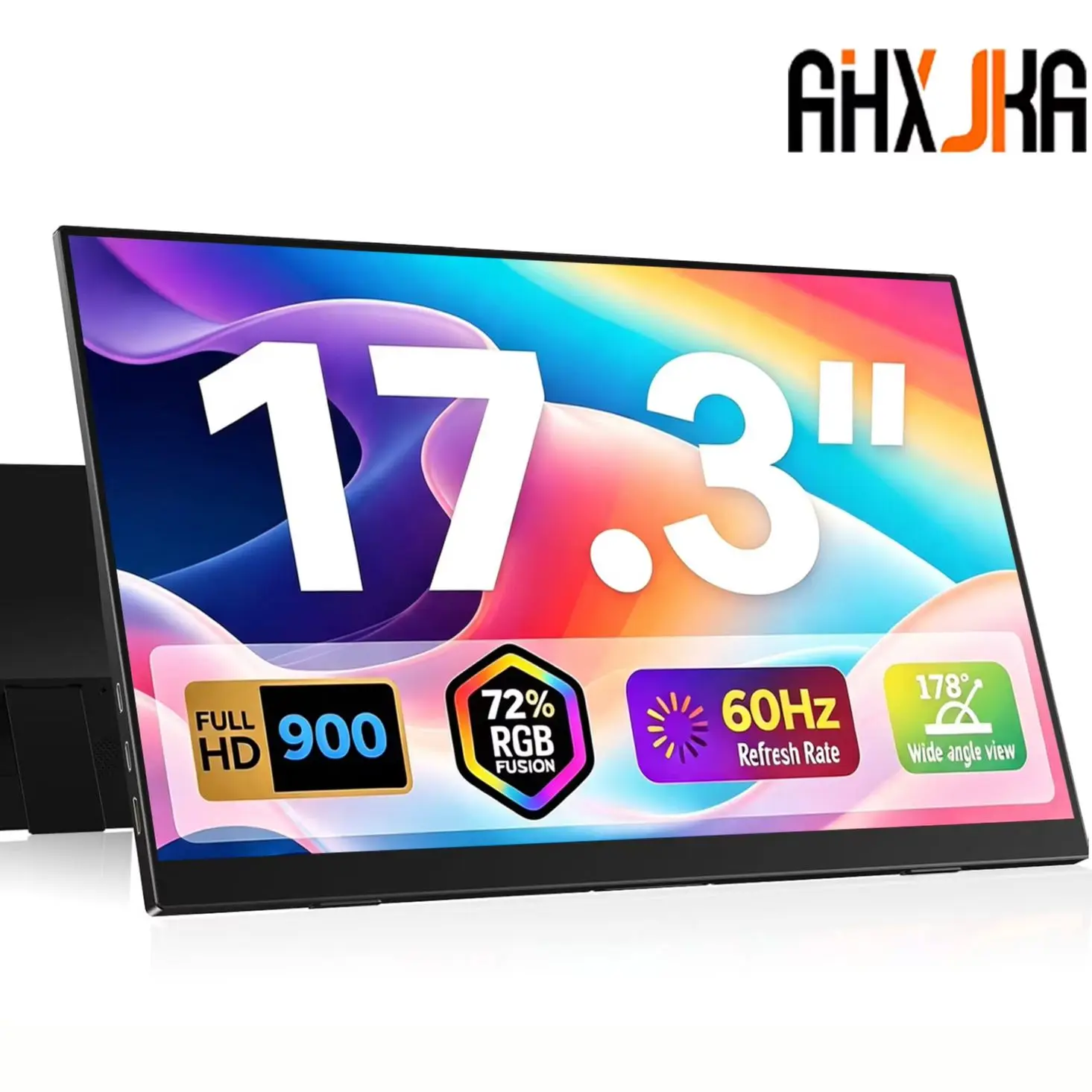 AHXJKA 17.3 Inch 60HZ Portable Monitor 72%sRGB 1600*900P IPS With Type-C Mini HDMI For Laptop Phone  PS4/5 XBox Mac PC Switch