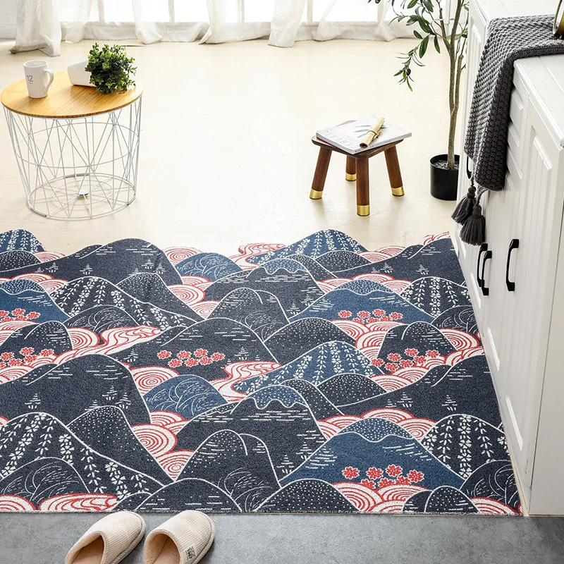 

Entrance Door Mat Carpet Mountain Scene Freely Cut Custom PVC Mats Carpet Non-slip Living Room Bedroom Bathroom Hallway Doormat