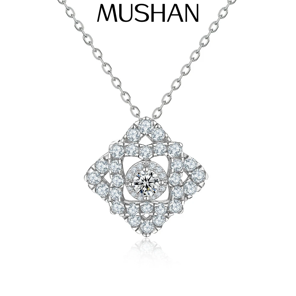 

Ювелирные изделия MuShan: Колье-подвеска из стерлингового серебра 925 пробы с драгоценными камнями HCD, романтический и вневременной стиль, женские украшения