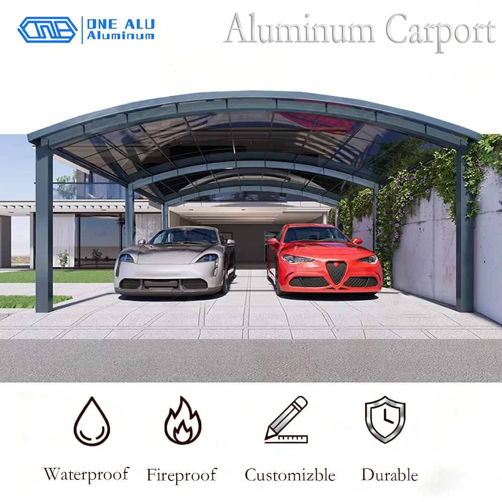 

OneAlu Weather-Resistant Outdoor Roof Carport - Aluminum Metal & Polycarbonate Parking Carport for Outdoor Use