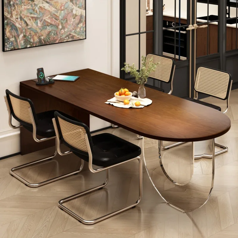 

Кухонный стол для столовой, выдвижной дизайн, кофейные ресторанные столы, овальные столы для приема, современные Mesa Comedor, элегантные