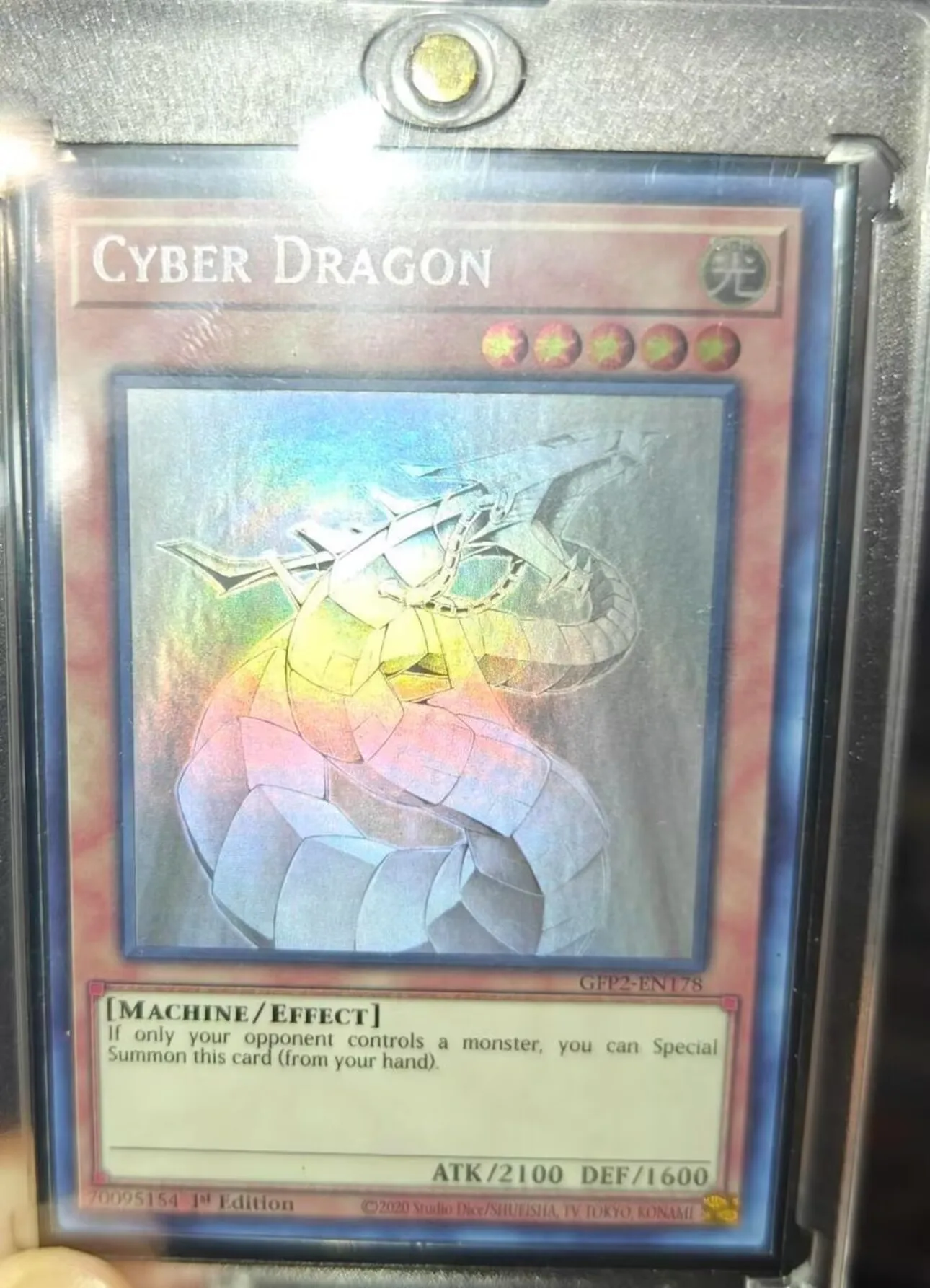 Yugioh KONAMI Duel Monsters TCG GFP2-EN178 Cyber Dragon Ghost Rare English 1st Edition Collection Mint Card