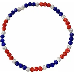 Sparkle Bling Disco Ball Beaded Bead Baseball Player Necklace Red/White/Blue Sports Ice Drip Baseball Bling Necklace Wholesale