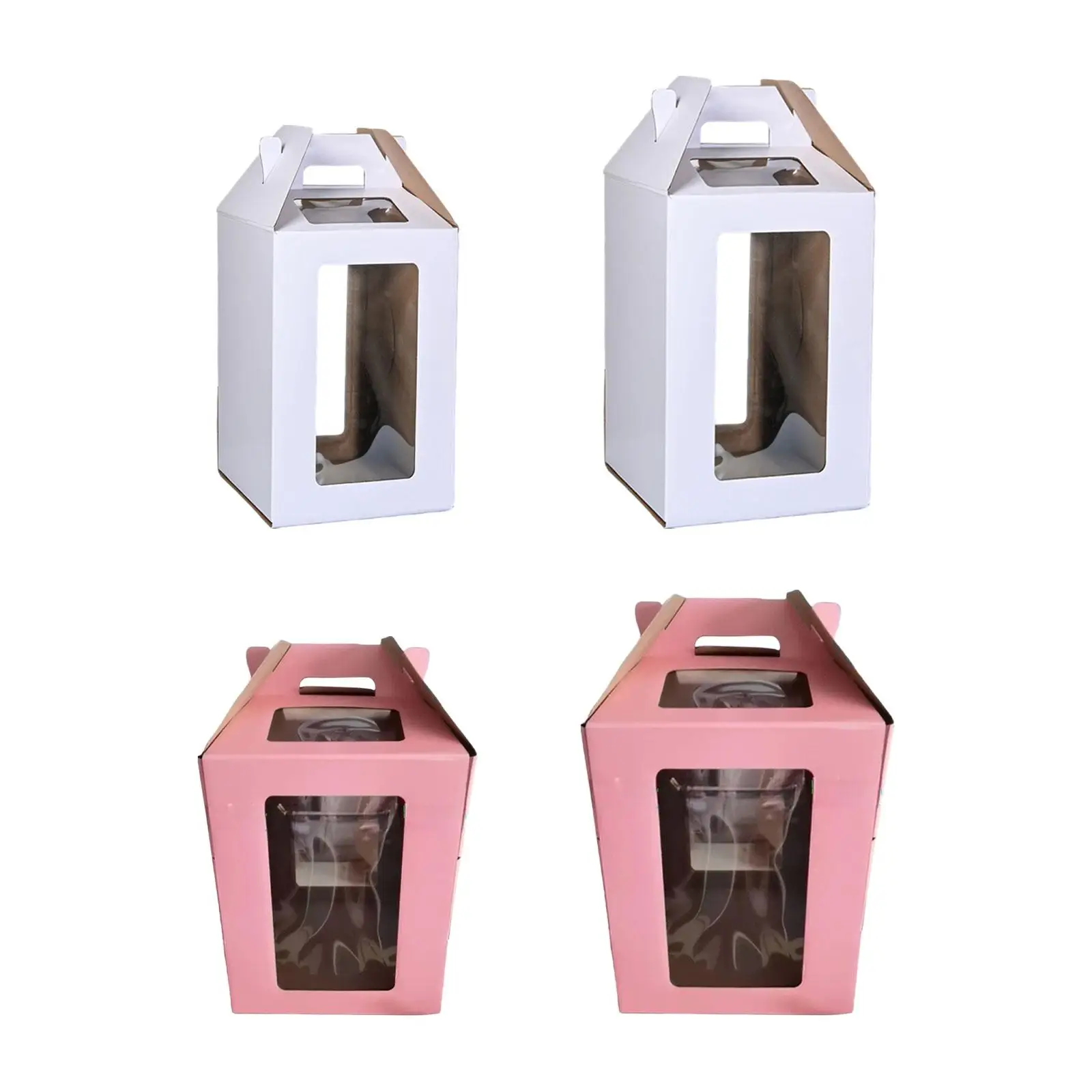 Tall Cake Box Food Storage Multipurpose Tiered Cake Box with Window for Parties Graduation Anniversary Weddings Gatherings