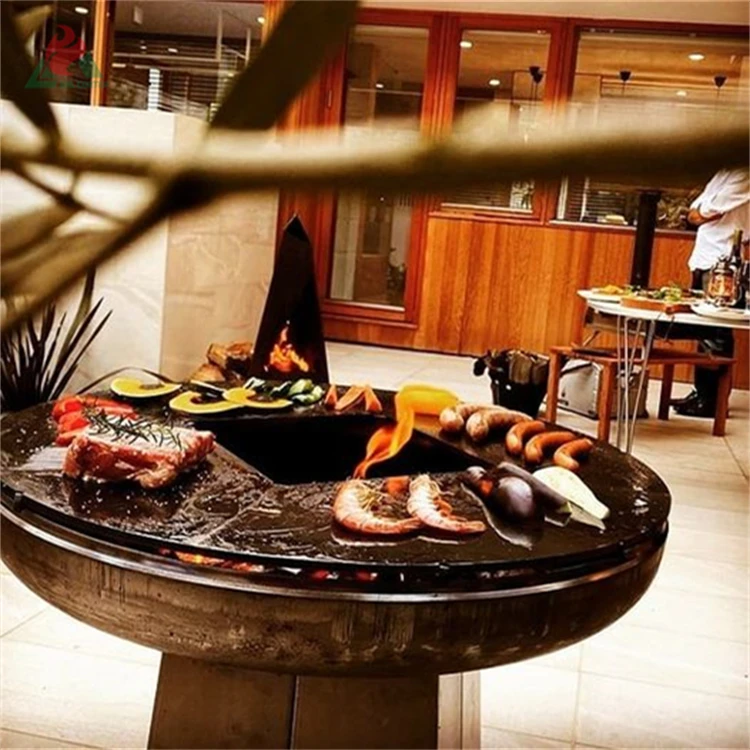 Good Selling BBQ Grill Corten Fireball Corten Steel Baril Barbecue Pit BBQ Grill