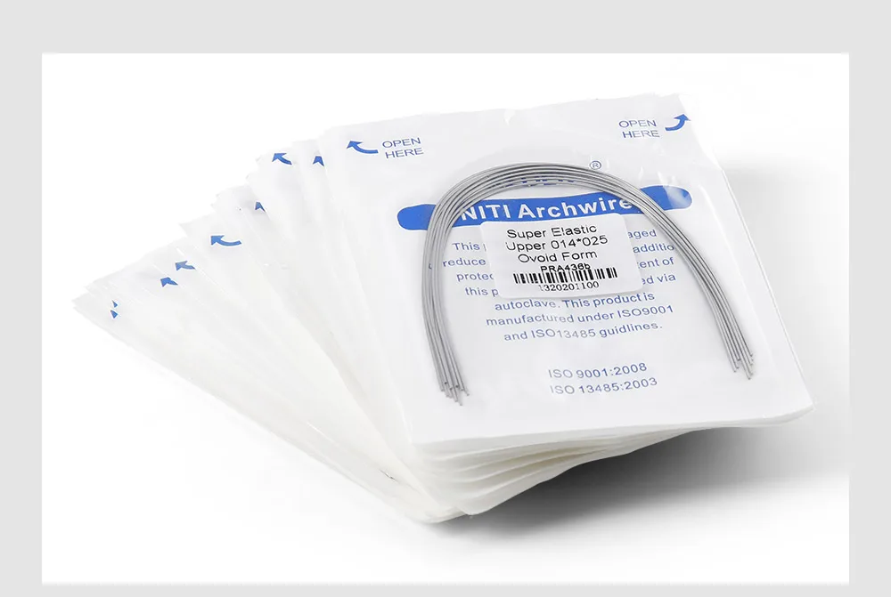 10 Stück/Packung AZDENT Dental Kieferorthopädische NITI Runde Rechteckige Bogendrähte Superelastisch Ovale Form Ober- und Unterkiefer – Detail 10