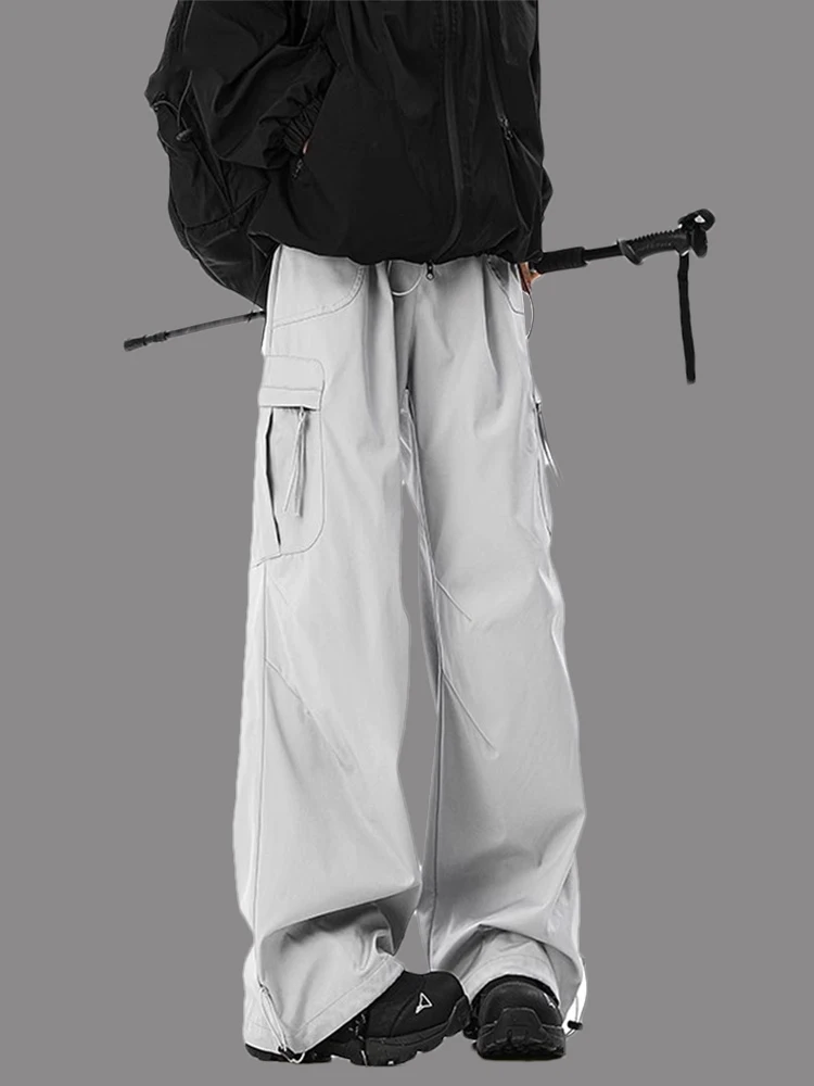 

High-End Men's Outdoor Casual Pants Spring Summer Loose Workwear Trousers Faionable Straight Leg Polyester Fiber