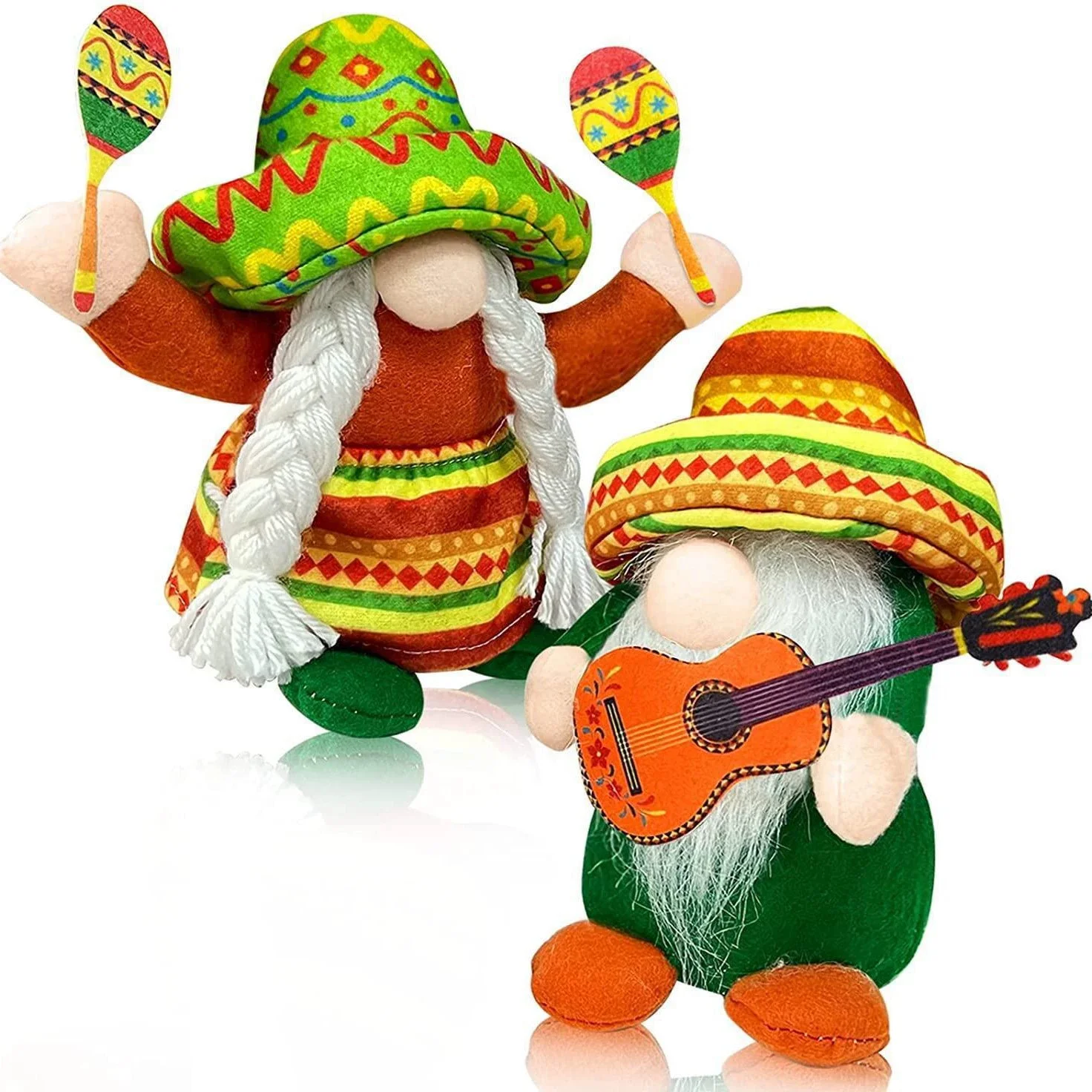 2025 ماردي غرا كرنفال مجهولي الهوية الرجل العجوز هاواي نمط المكسيكي القش قبعة أفخم دمية زخرفة هدية الكريسماس