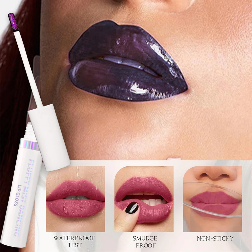 Rossetto colorato a lunga durata e impermeabile |   Ricco bordeaux, viola vibrante e sfumature blu | Trucco quotidiano | Labbro vibrante