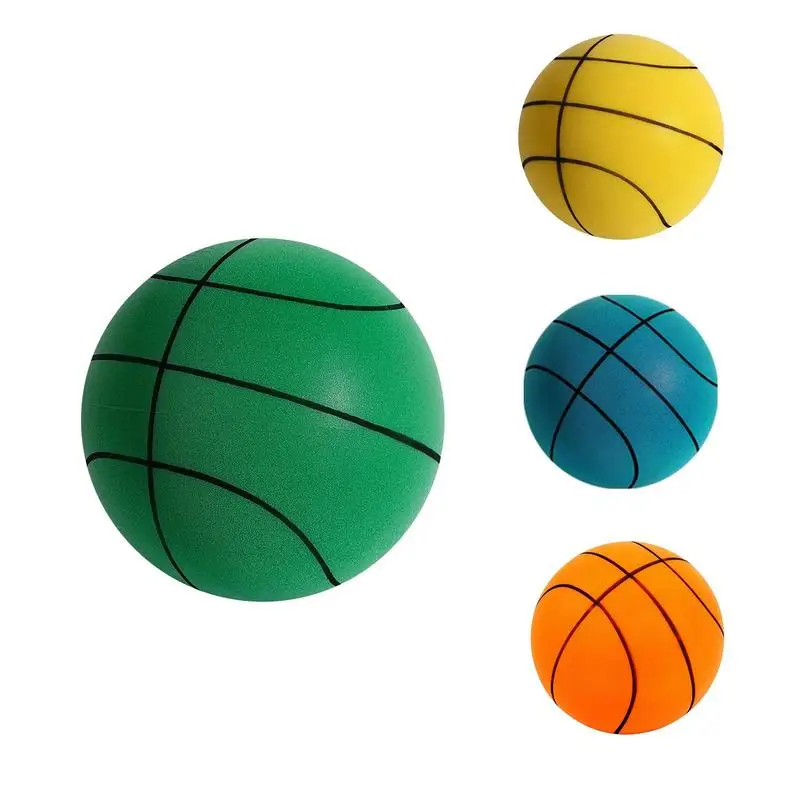 Kids Bouncing Mute Ball 18/21/24cm High-Resilience Silent Basketball Lightweight Squeezable Foam Balls for Children Indoor Sport