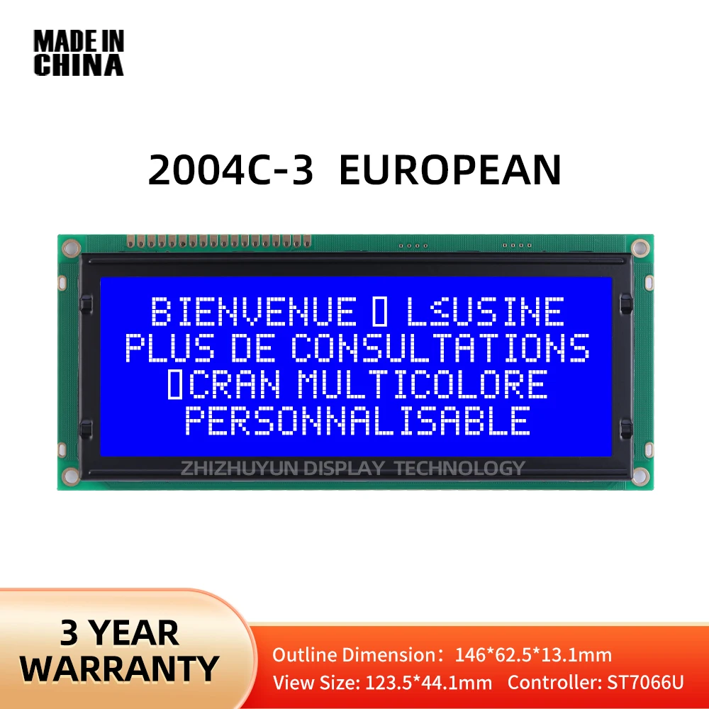 Factory Stock LCD2004C-3 European LCD Display Blue Film LCM Display Standard Interface Module