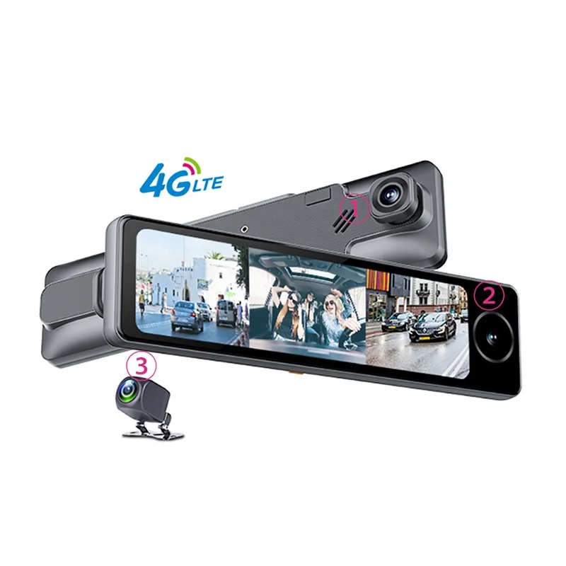 4G Car DVR Video Recorder 3CH ADAS Android 8.1 Rear View Mirror 1080P Special Bracket Auto 11