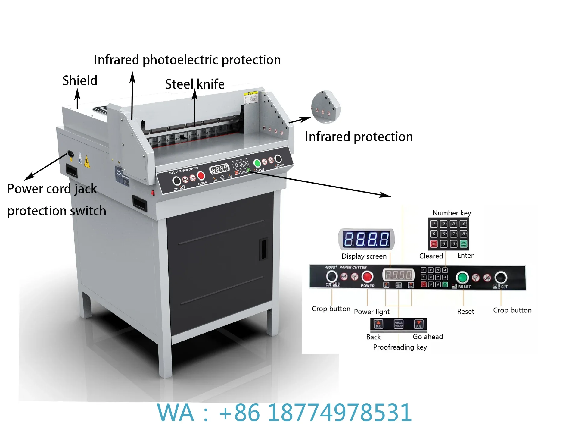 or A3 A4 G450vs+ Electric Paper Cutter with Infrared protection and High QualityGuillotine Paper Cutter f