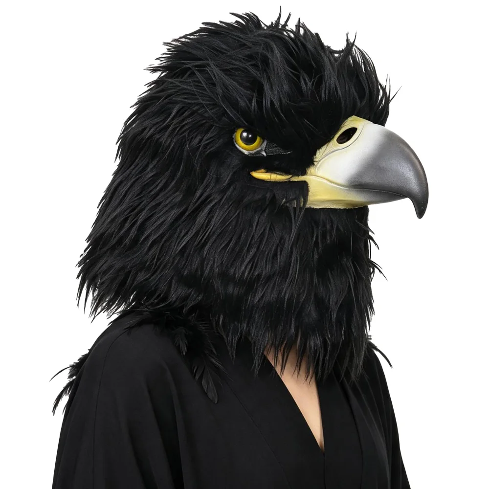 Animal Eagle Mask Cosplay Realistic Hawk Bird Mouth Latex Helmet Halloween Carnival Dress Up Party Costume Props