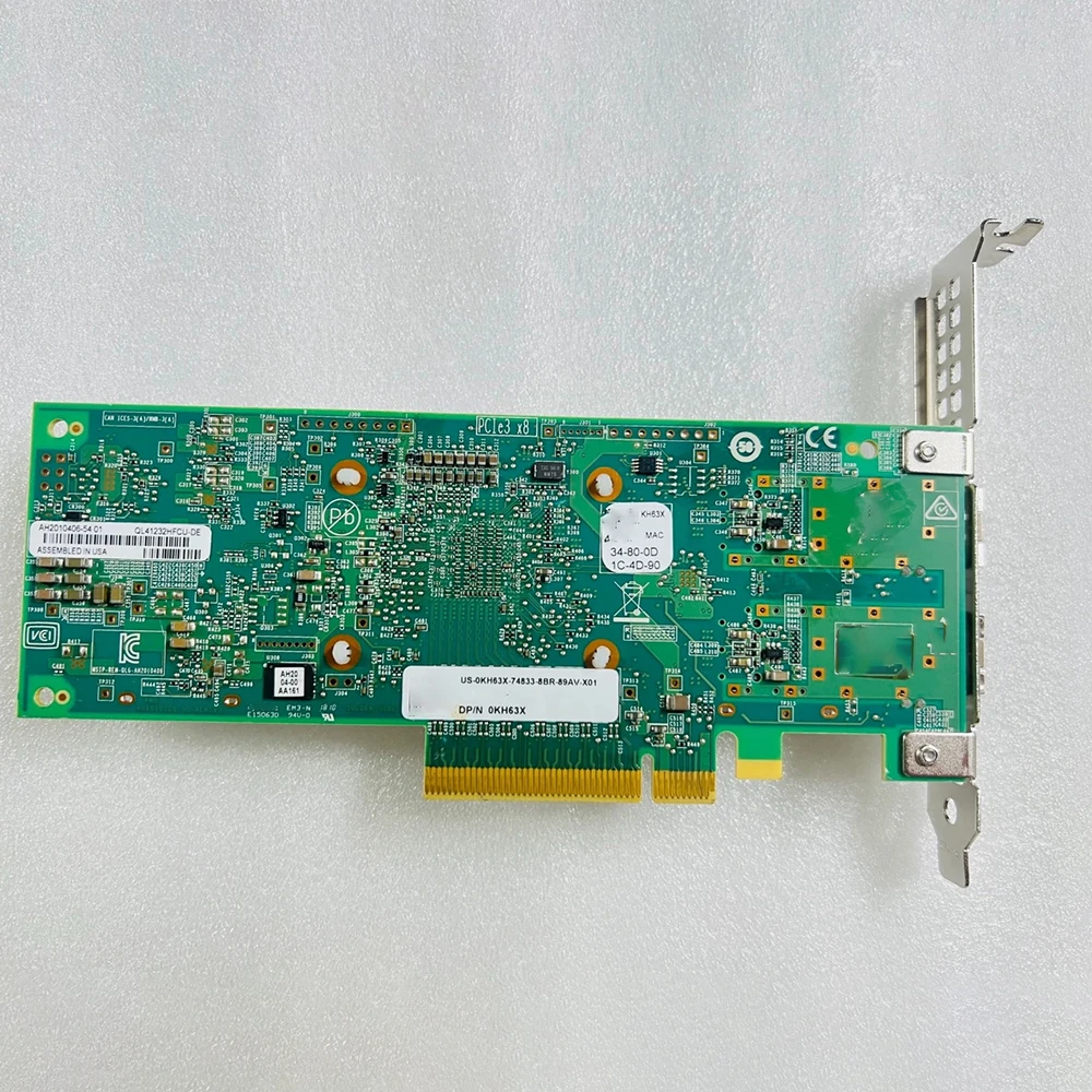 For Dell 25G 10G full-height dual-port Fiber 10 Gigabit Network Adapter KH63X QL41232HFCU-DE