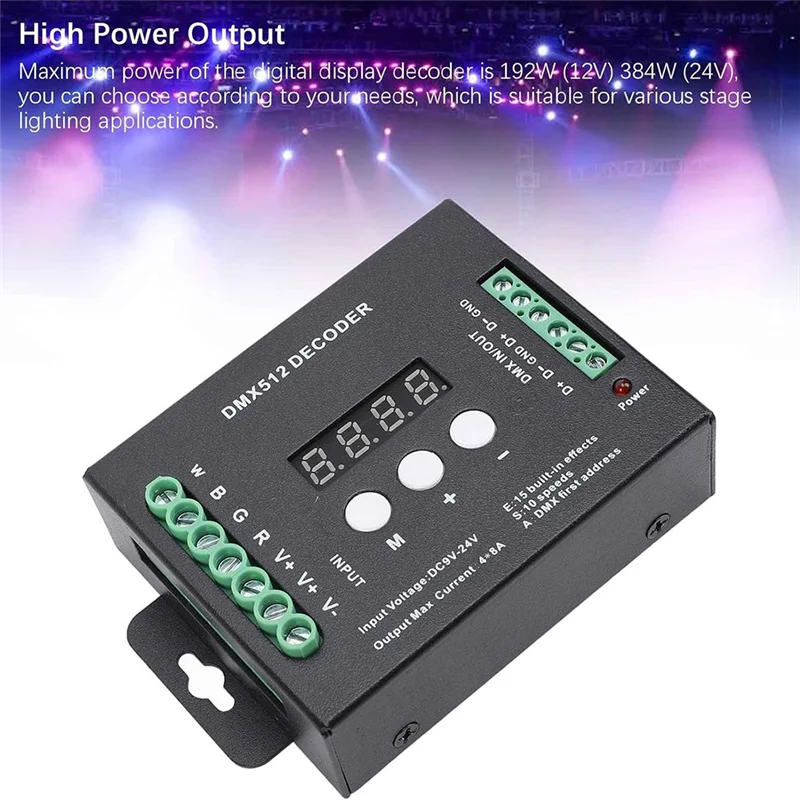 ABRS-RGBW Controller 15 Built Inlighting Effects LED Decoder LED Lighting Control Module