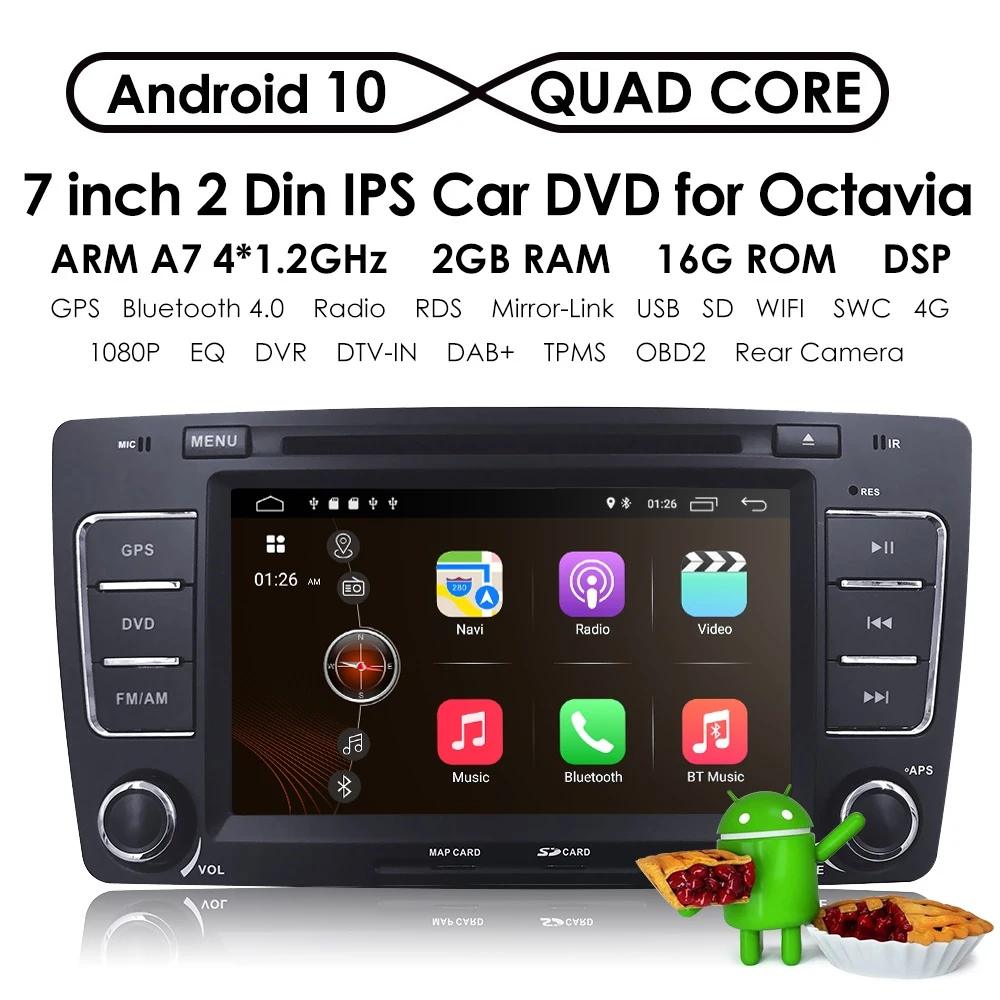 

2Din Android 10 Car Radio DVD GPS Video For Skoda Octavia 2009-2013 Yeti 2008-2014 Player Navigation RDS WIFI 2G 16G TPMS RDS