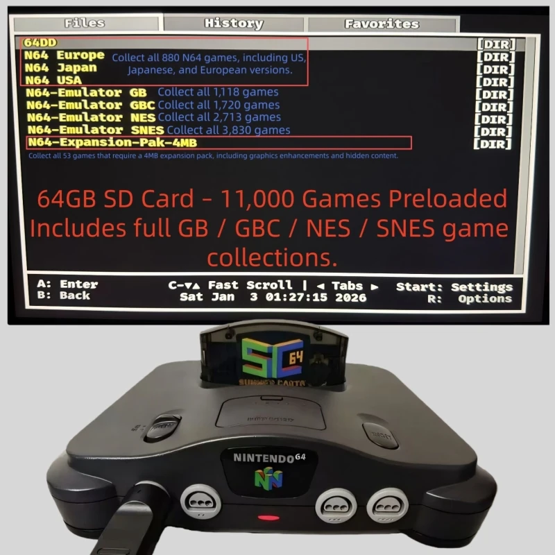 SC64 Flash Cart SummerCart64 Open Source Game Card 64 Videospielkonsole Modularer Chip
