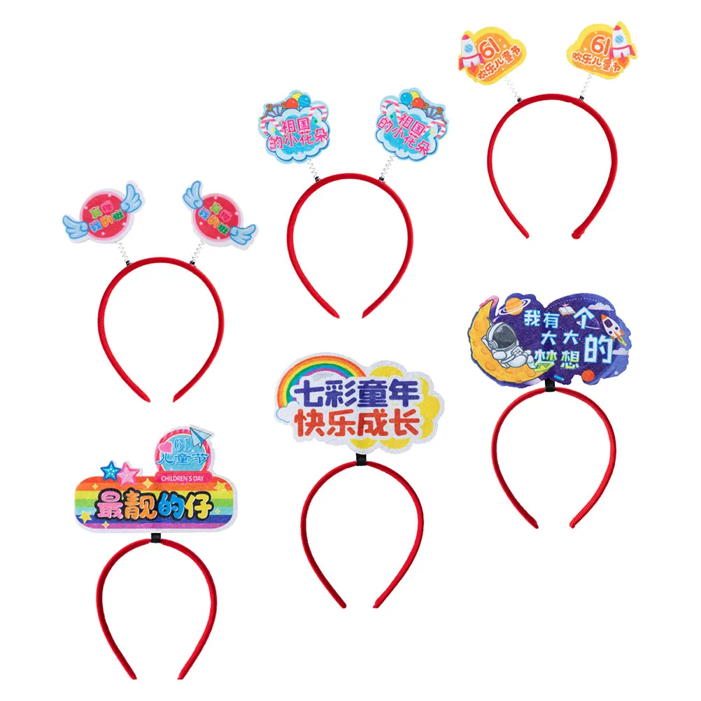 

6 Pcs Hair Ribbons Cartoon Headband Accessories Girls' Headbands Hairband for Little Cute Headgear Hairbands Toddler Child