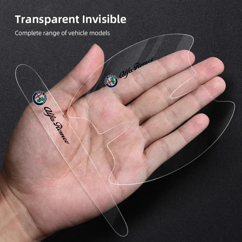 Auto Door Bowl Handle Protector Stickers Scratches Film for Alfa Romeo Brera Spider Giulietta 155 159 Mito Giulia GT 147 166