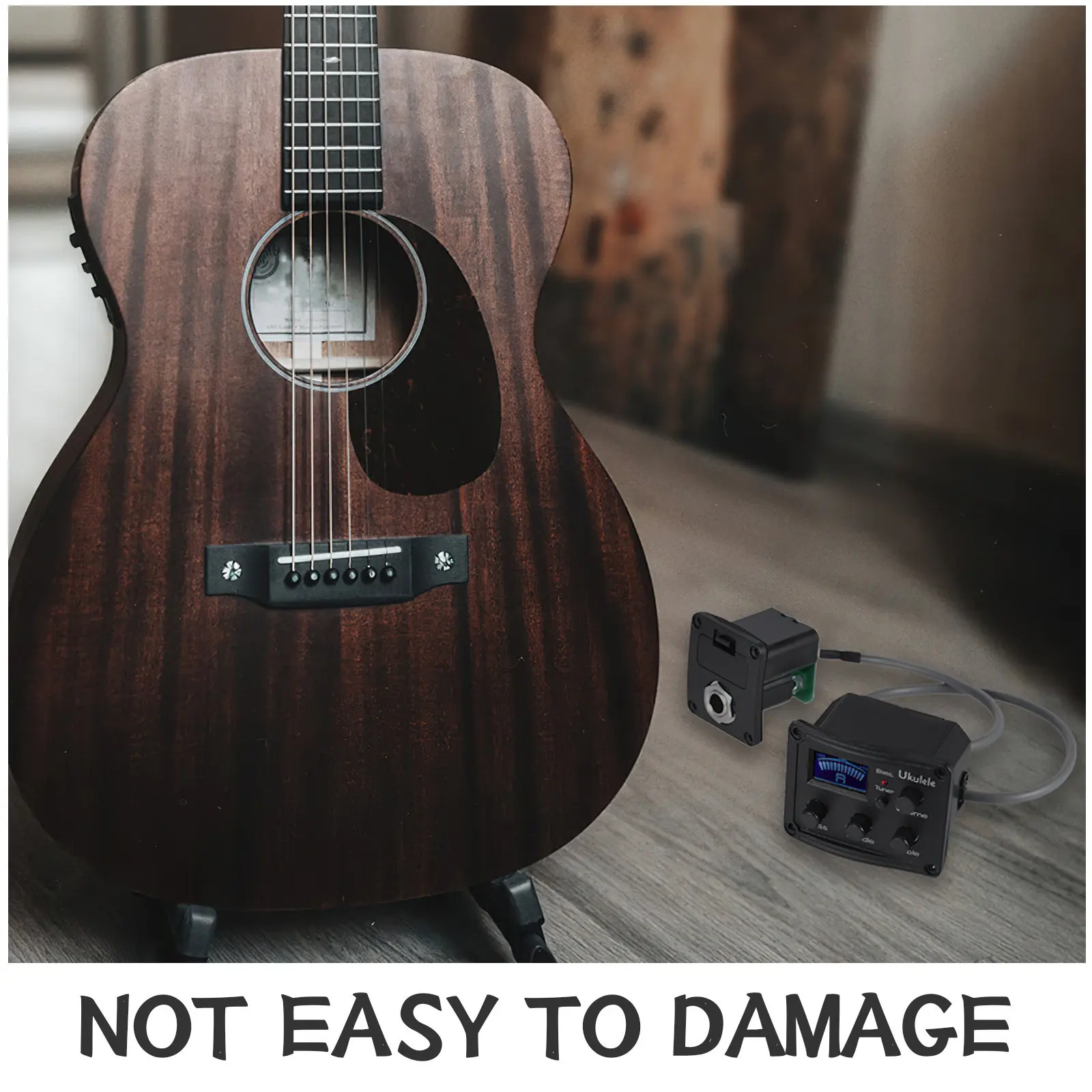 Ukulele Piezo Pickup 3-Band Equalizer with LCD Metronome Tuner Digital Processing System for Precise Guitar Ukulele Sound