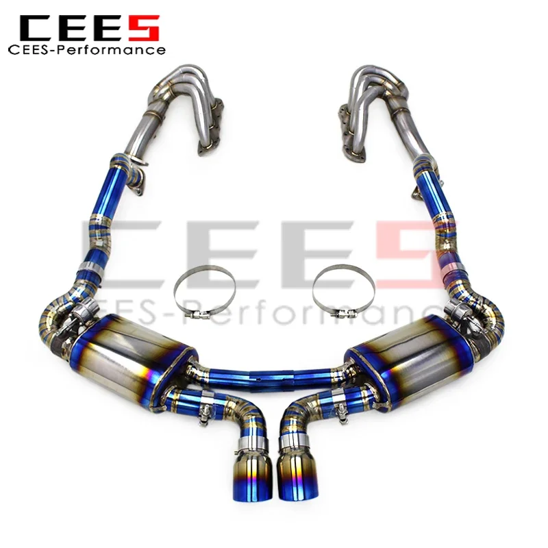 CEES Titanium Catback Exhaust Manifold Pipes for PORSCHE CAYMAN 981 GTS 3.8L 2013-2015 Exhaust Pipe Muffler Car Escape System