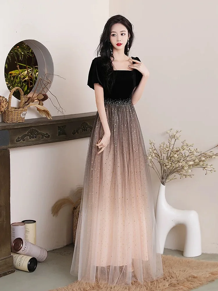 Hot Selling No. 29 Evening Dress 2024 New High-end Waist Elegant Long Skirt Temperament Socialite Party Toast Dress