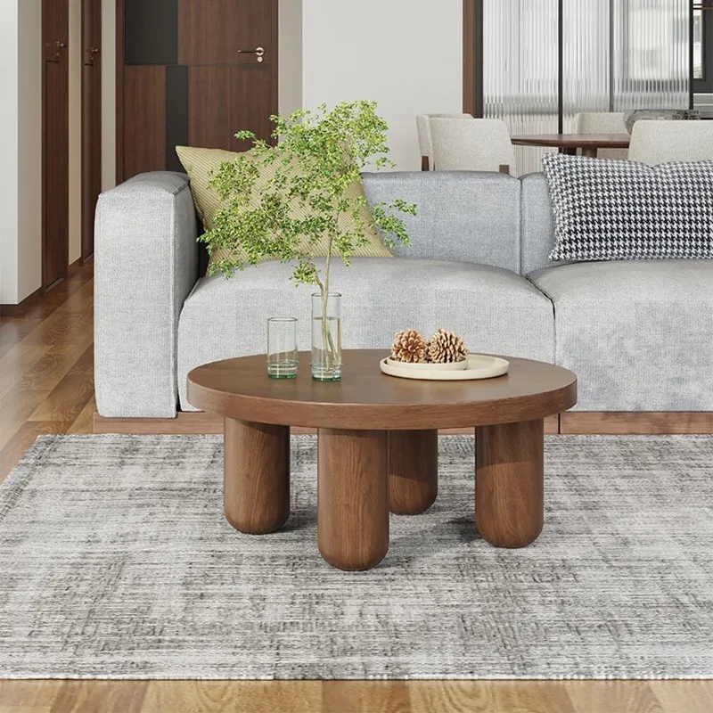 

Wabi Sabi Round Coffee Tables Rustic Luxury Premium Simple Coffee Tables Retro Aesthetic Table Basse Salon Furniture For Home