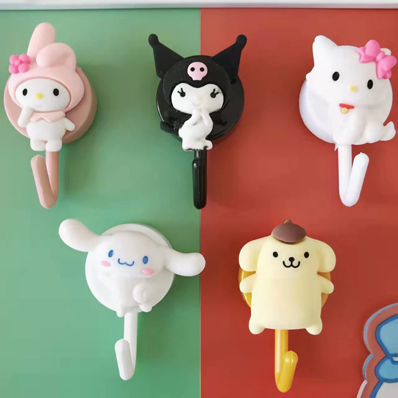 Nieuwe Kawaii Sanrio Haken Decoratieve Pasta Haak Gratis Ponsen Muur Opberghaak Multifunctionele Afwerking Thuis