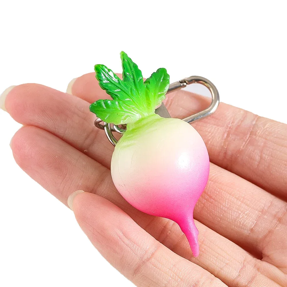 Simulation Radish Key Chain Bionic Food Vegetable Accessories Car Pendant Gift Backpack Ornaments
