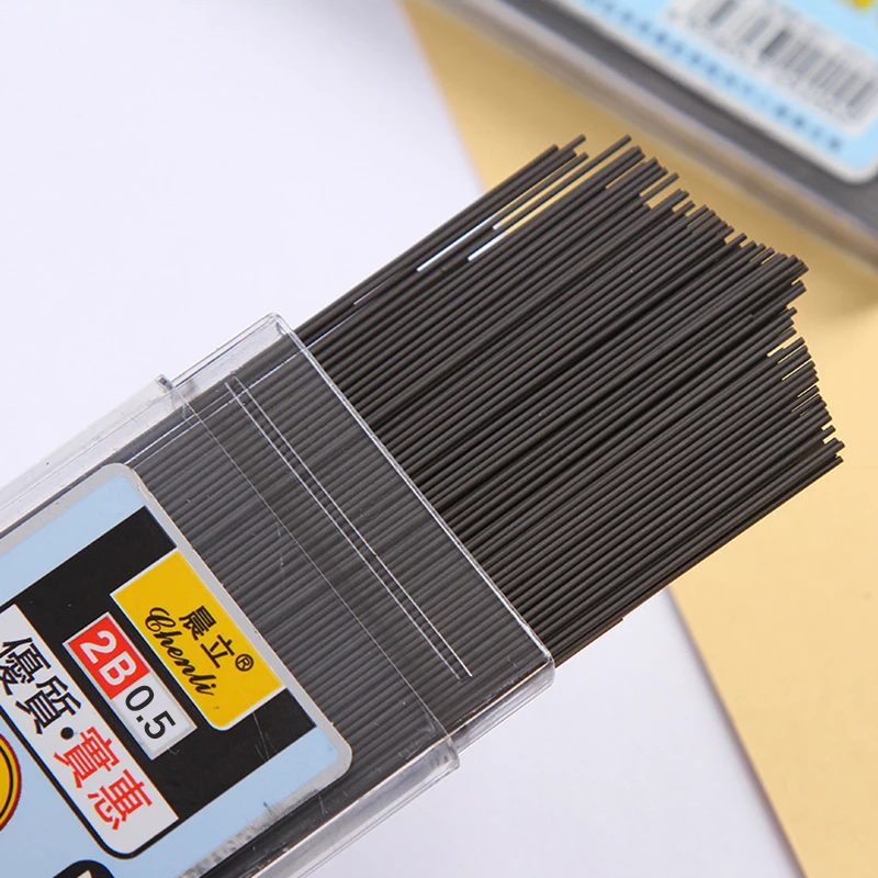 200Pcs 0.5/0.7mm Pencil Pencil Leads 2B Pencil Rod Automatic Pencil Core Refill Office School Art Sketch Drawing Supplies