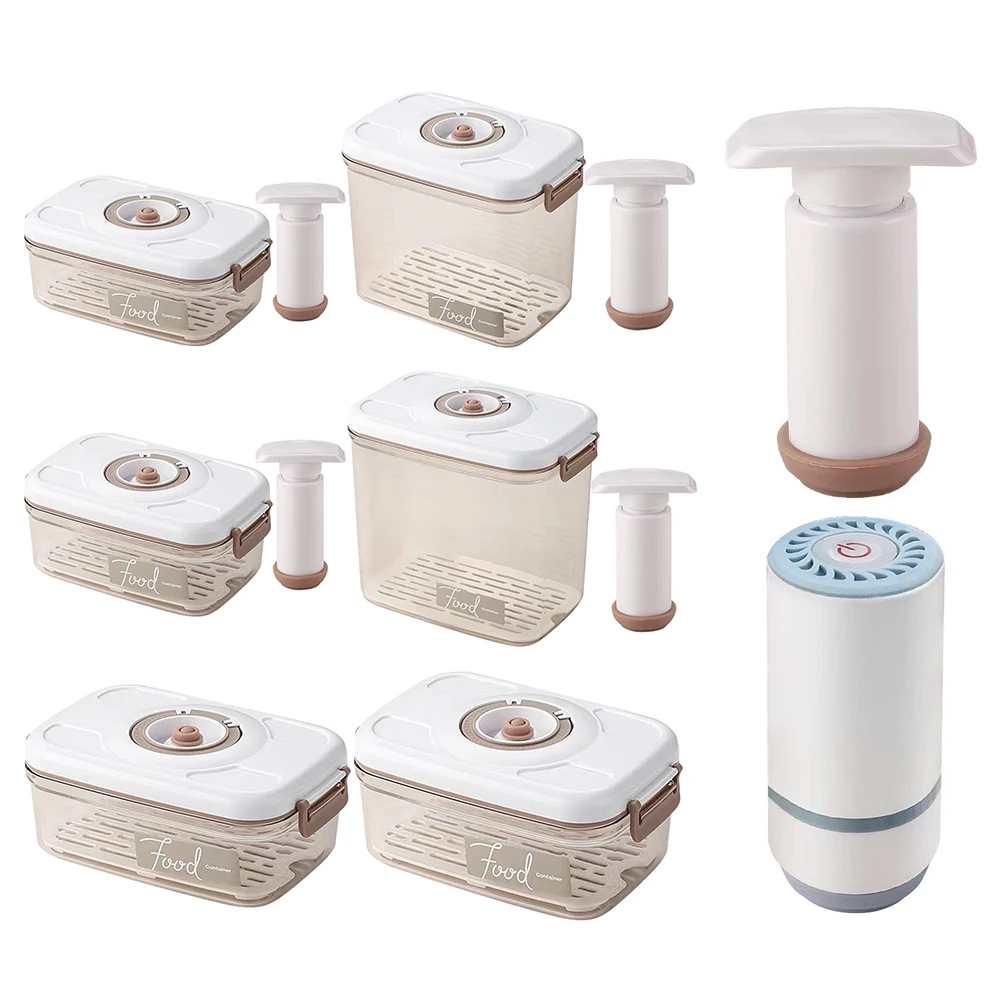 Vacuum Food Storage Box Vacuum Food Container with Time Compass & Air Pump Food Storage Container Fresh-Keeping for Grains Rice