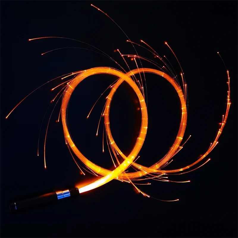 USB Rechargeable LED Fiber Optic Dance Whip Multi Color Glow Light Stick for Party Performance Rave DJ Night Club Stage Show