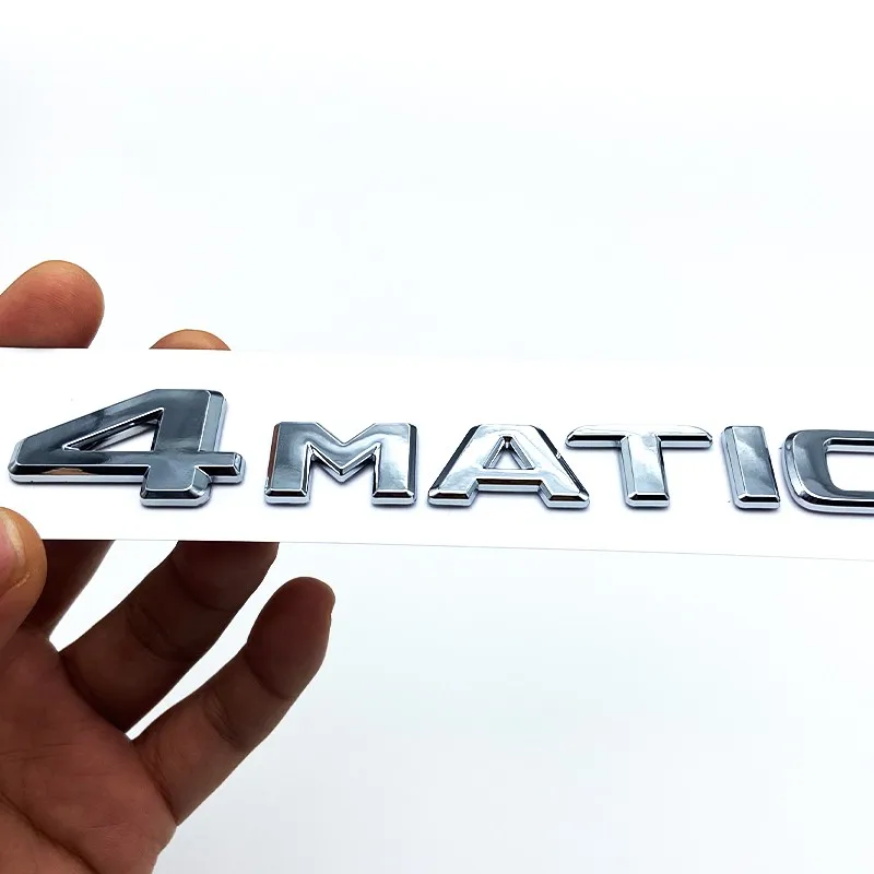 Für Mercedes-Benz A B C E G S ML SL CL GLA CLA Klasse 4MATIC 4 MATIC Kofferraum-Chrom-Emblem mit Schwarzen Buchstaben Aufkleber – Detail 4