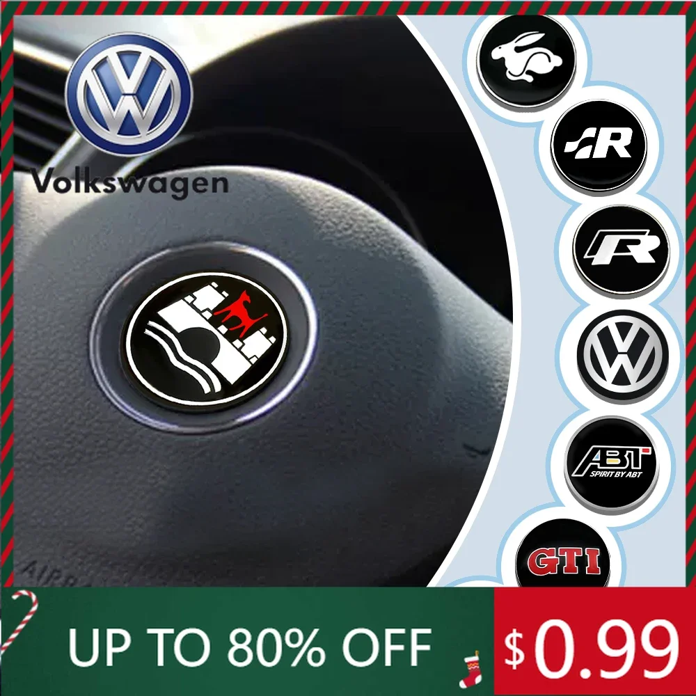 

For VW Volkswagen Jetta MK5 Golf Car 45/50mm Steering Wheel Decpration Sticker Cover Auto Refit Decal For Volkswagen VW R GTI AB