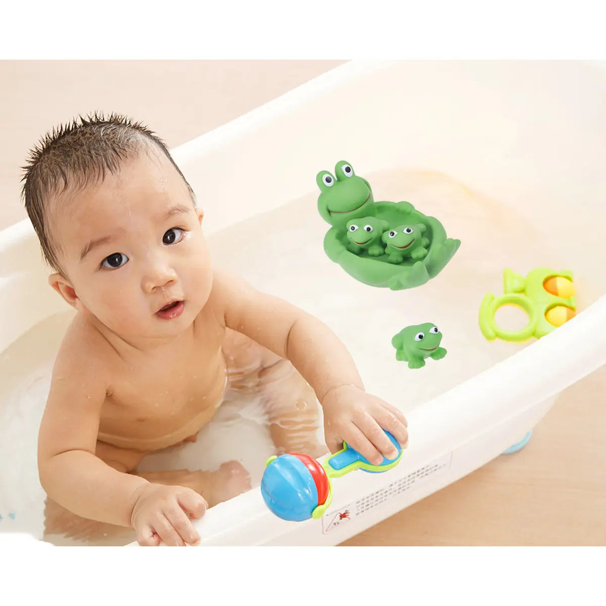 

4pcs Cartoon Animal Shape Water Bath Toys Bath Time Toy Bathtub Water Toys Shower Toys for Boys and Girls (Green)