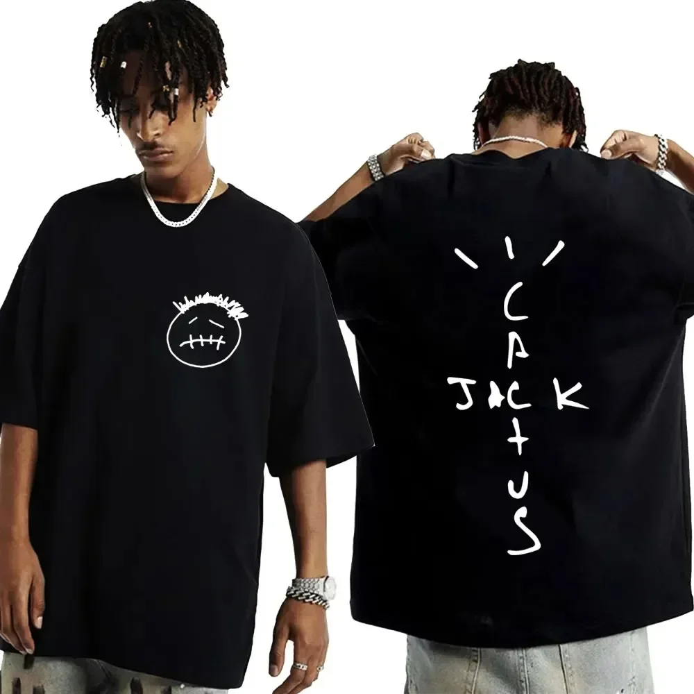 Fashion Hip Hop T Shirt Casual Short Sleeve T-shirts Rapper Cactus Jack Music Album T Shirts Women Casual Tops Aesthetic Clothes