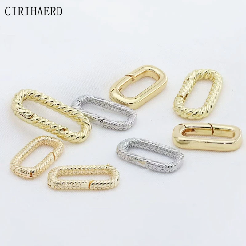 Fashion Jewelry End Buckle 14K Gold/Rhodium Plated Brass Square Buckle Bracelet Connector Clasps For DIY Jewelry Making Supplies