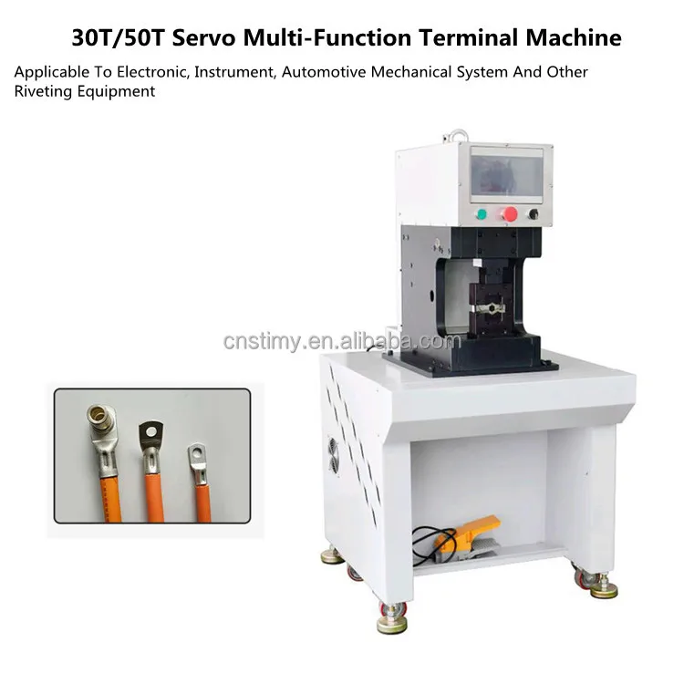 30T /50T Servo Motor Hexagon Terminal Cable Crimper Free Replacing Crimping Dies Terminal Machine