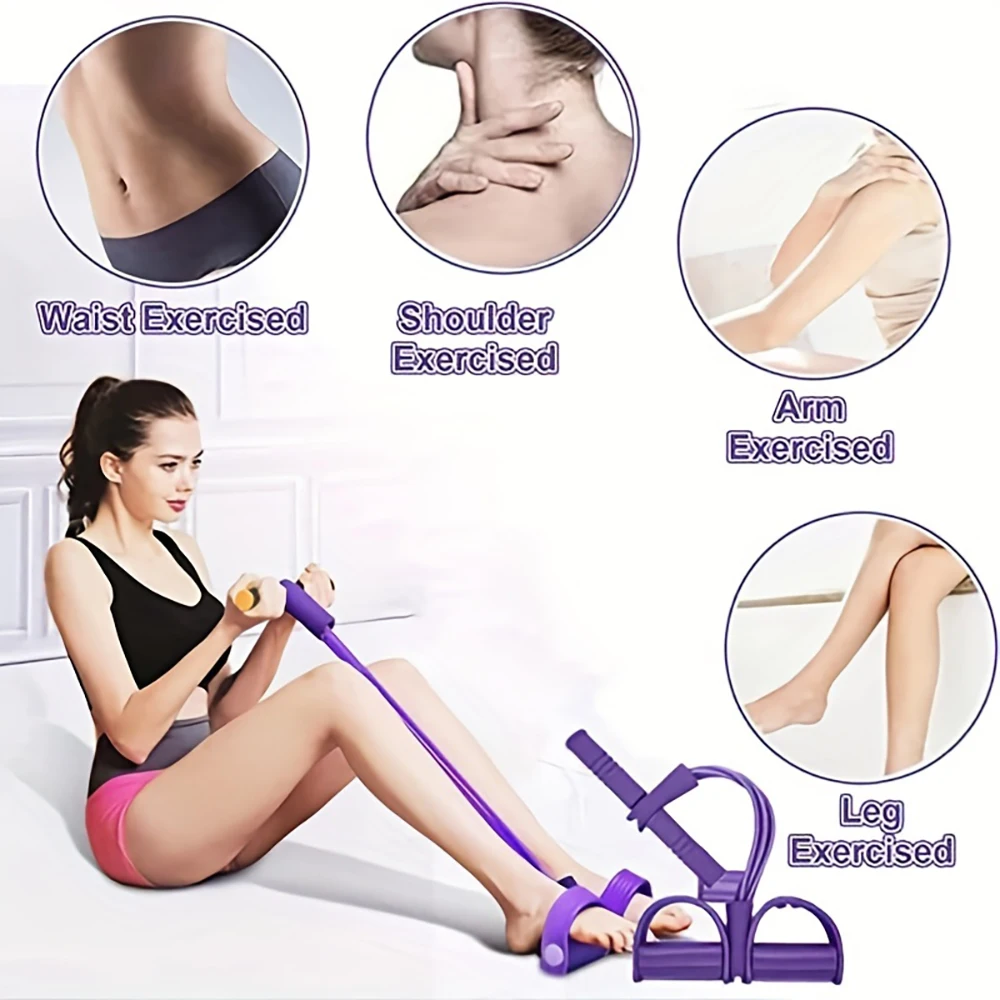 1pc Slim & Tone Your Entire Body with Pedal Resistance Bands - Yoga Equipment for Abdomen, Waist, Arm & Leg Stretching!